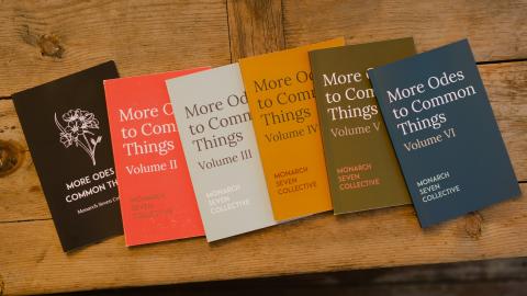 Image of the 6 volumes of More Odes to Common Things