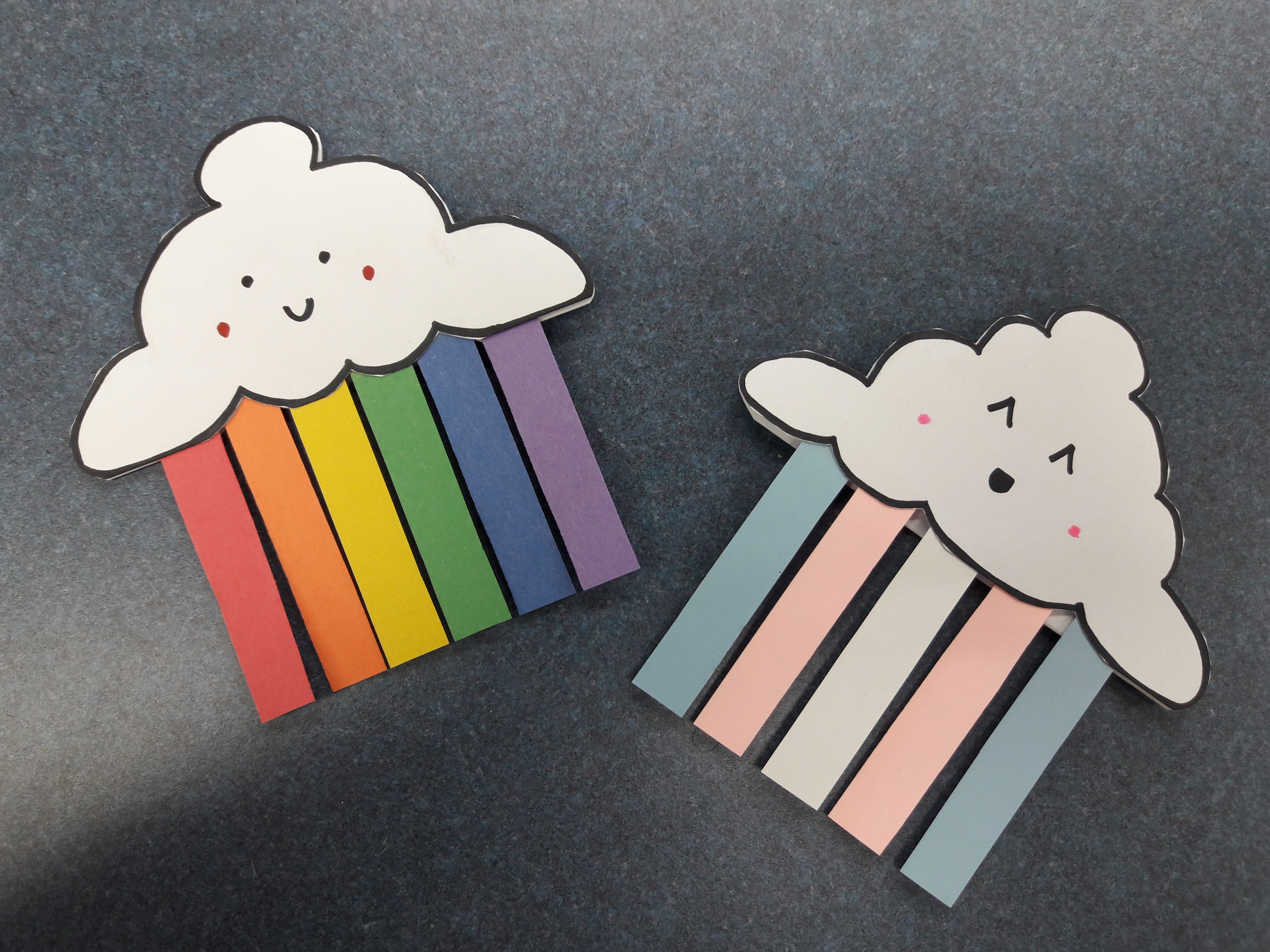 Origami rainbow bookmarks