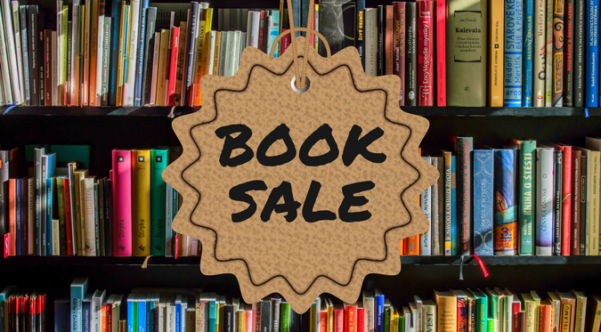 book sale sign 