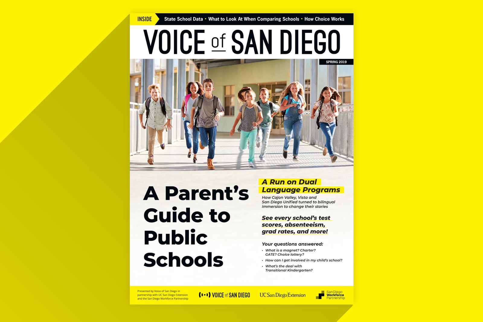 Cover of Voices of San Diego Magazine of Children at School