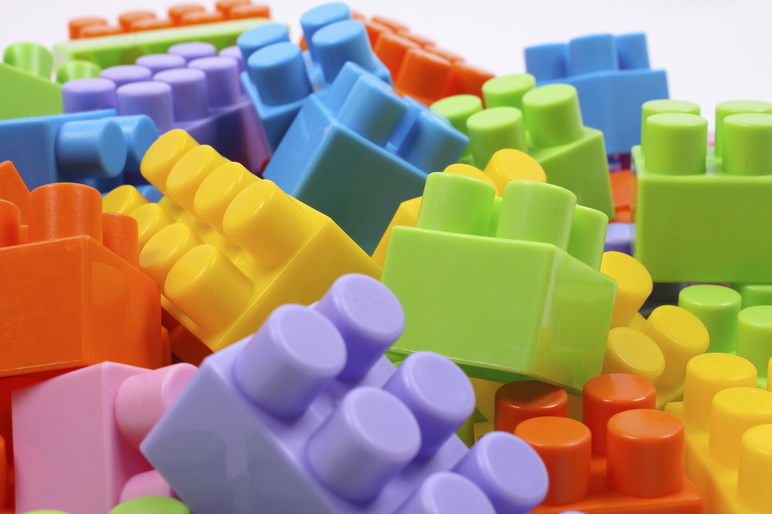 various colored LEGO blocks