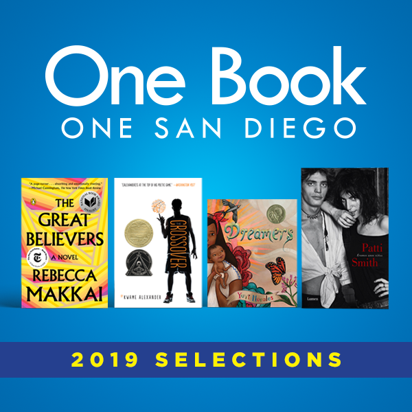 Square One Book, One San Diego image with book covers of the four titles.