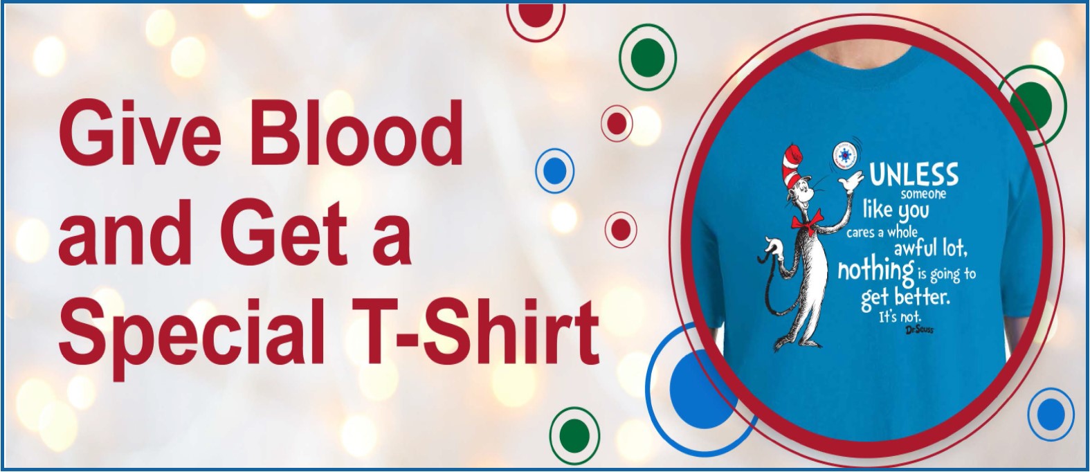 Give Blood and Get a Special T-Shirt with a Cat In The Hat image