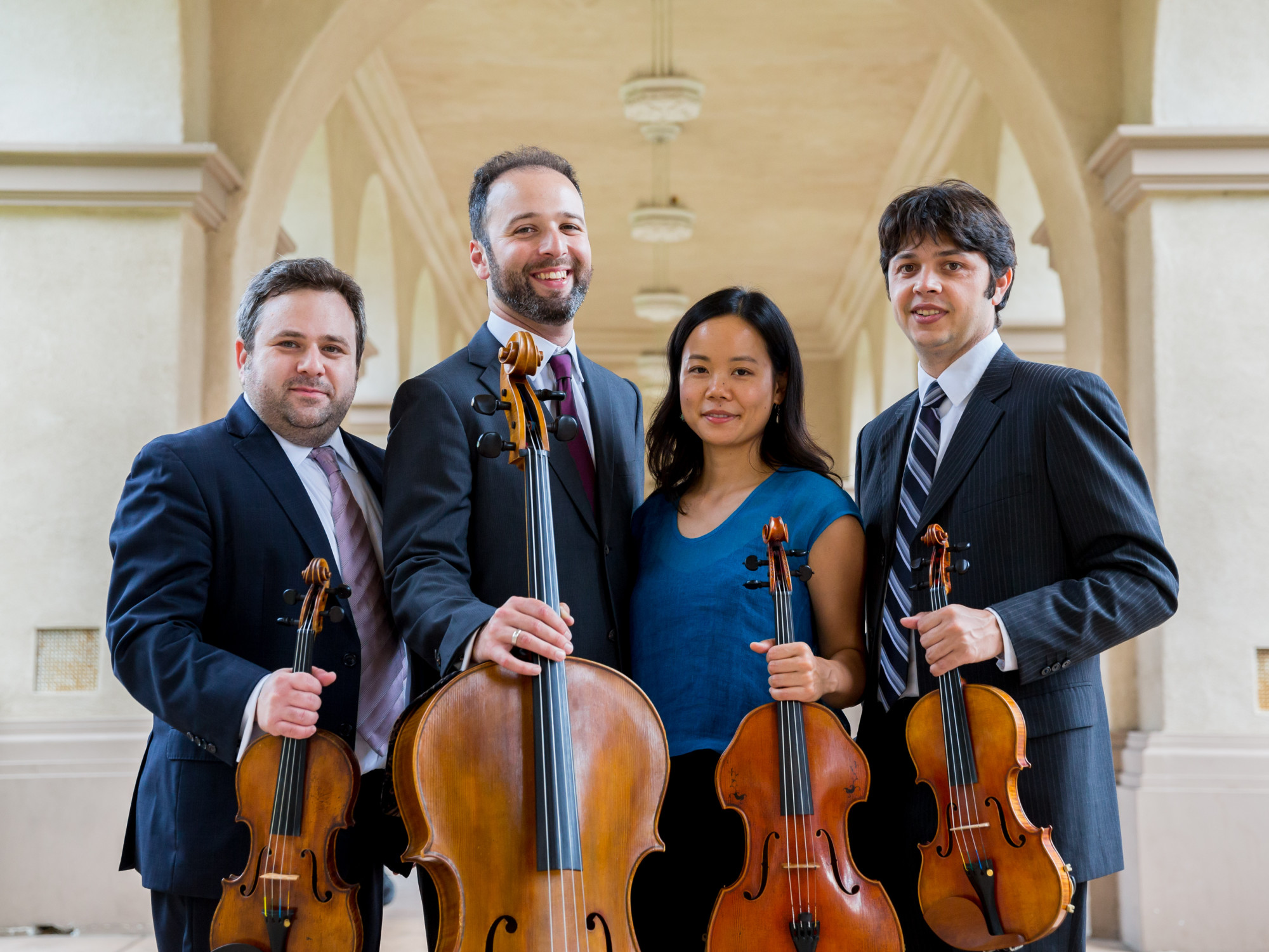 Hausmann Quartet members with instruments