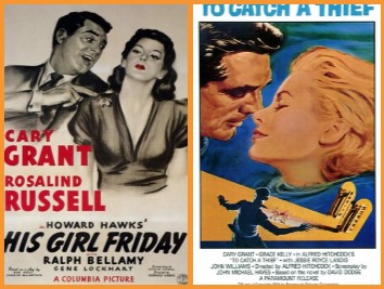 Posters for the movies "His Girl Friday" and "To Catch A Thief"