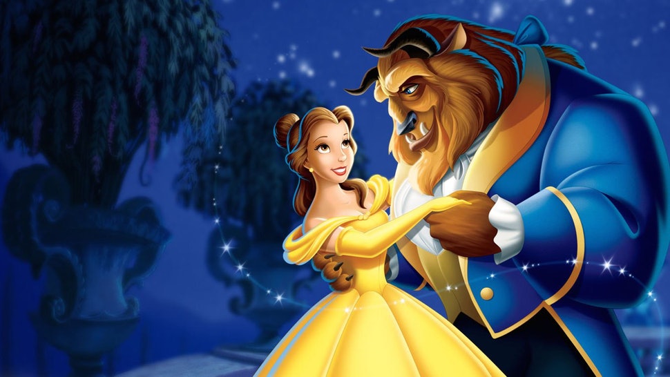 Belle & Beast dancing from Disney animated movie, Beauty  & the Beast
