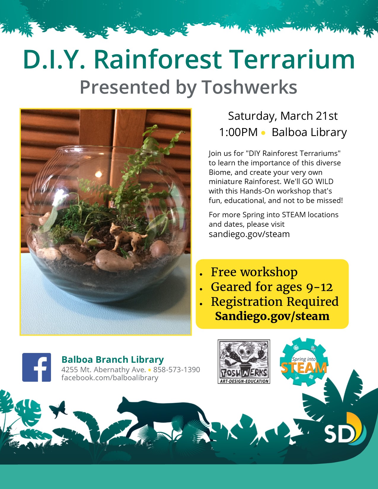 Flyer with picture of terrarium