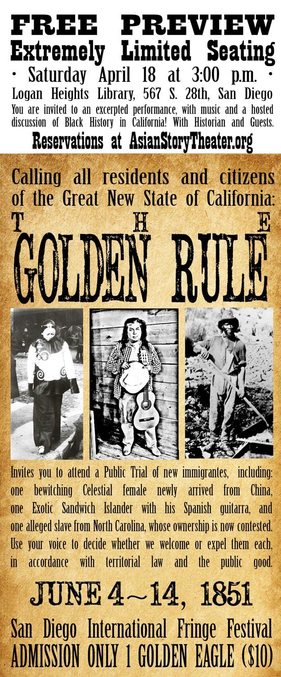 Flyer for Golden Rule performance