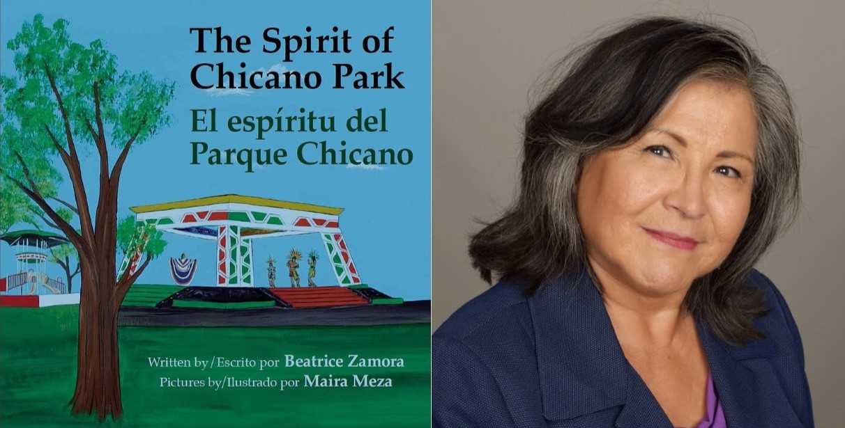 Cover of book and photo of author Beatrice Zamora