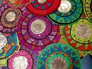 Colorful Mexican Folk Art mirrors 