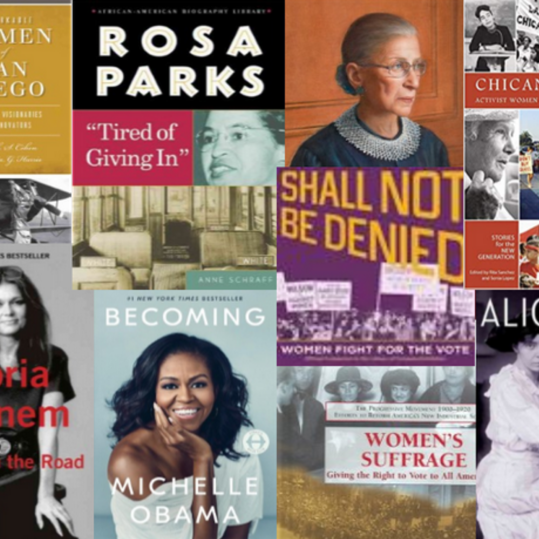 Collage of Book Covers featuring women.