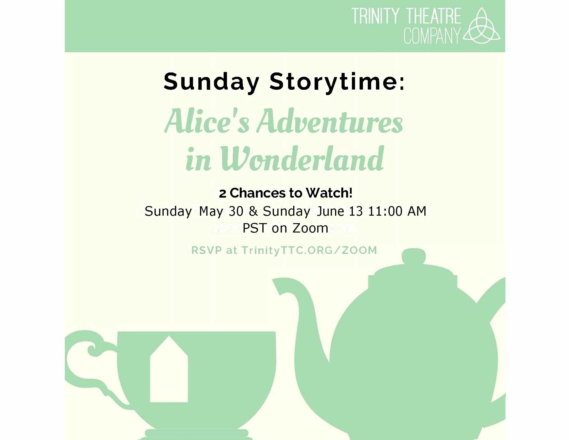 Image of Alice in Wonderland Flyer with Tea Kettle and Tea Cup