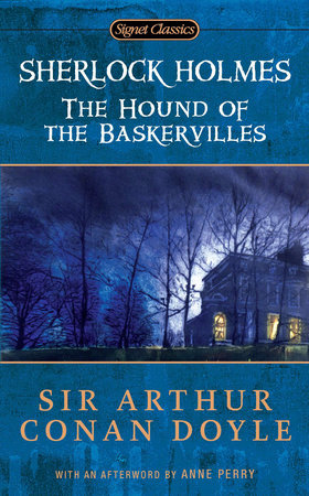 Hound of the Baskervilles book cover depicting creepy night-time view of an english manor.