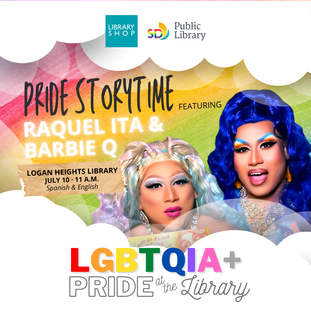shows information about PRIDE story time featuring Raquel Ita and Barbie Q