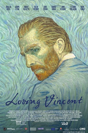 Poster for the 2017 film "Loving Vincent," drawn in the style of Vincent Van Gogh
