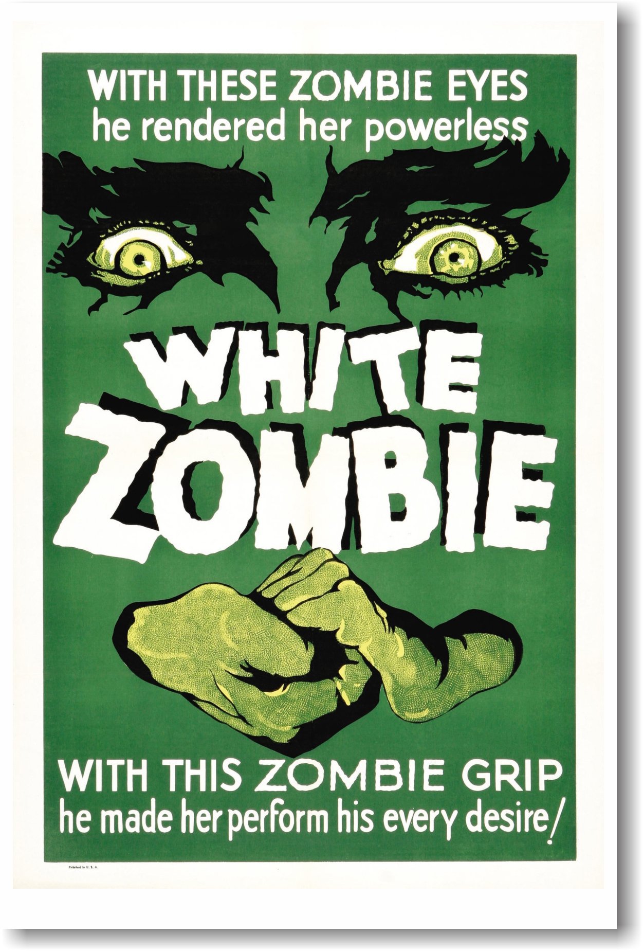 Green Background with text reading "White Zombie"