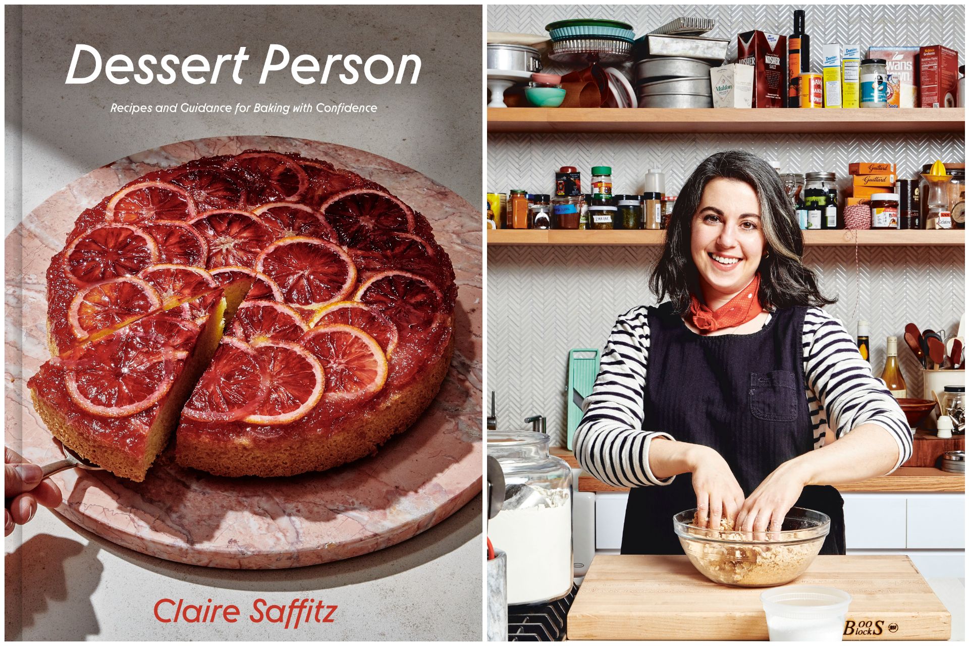 An orange tart, and cookbook author Claire Saffitz