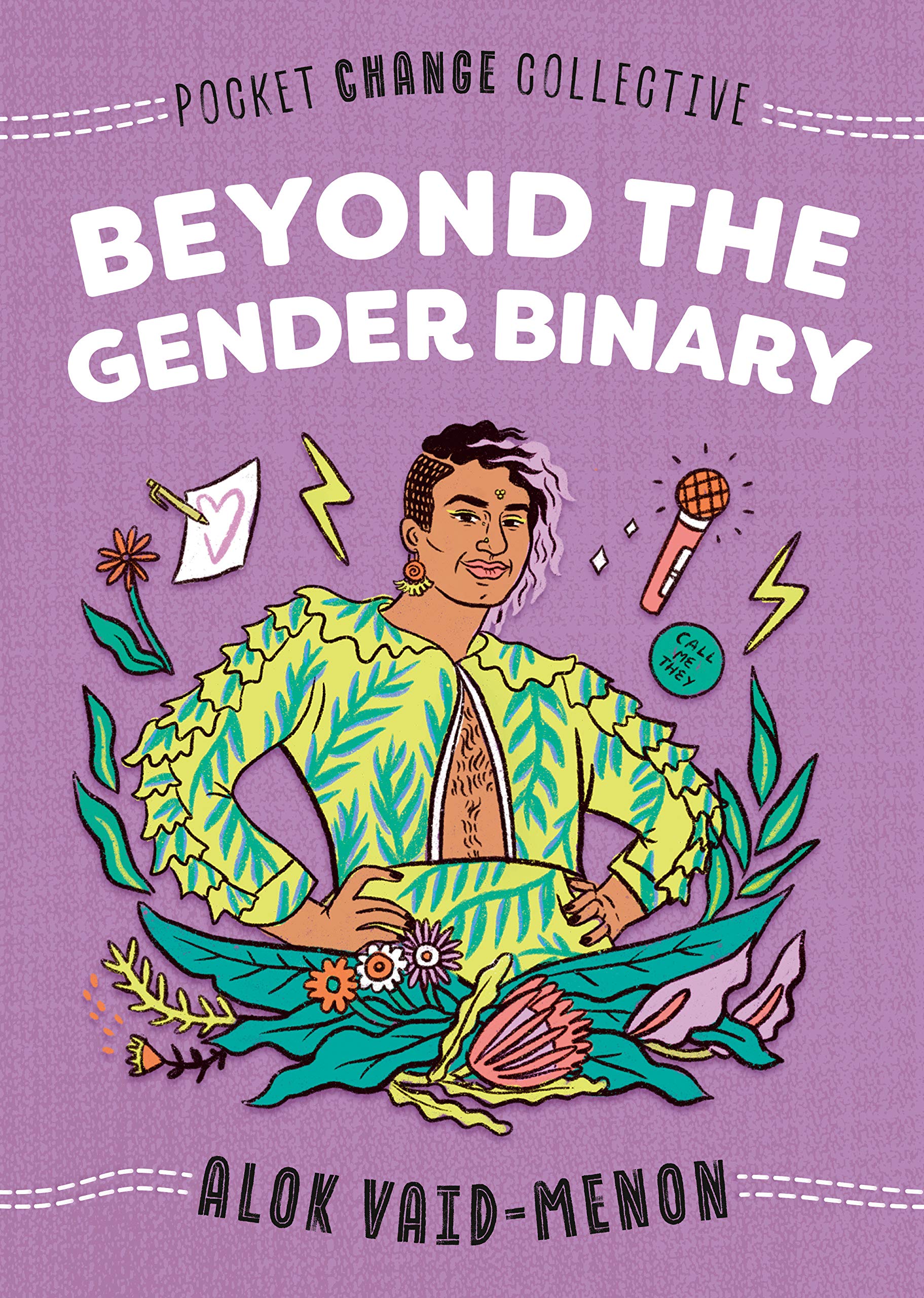 The book cover image of Beyond The Gender Binary featuring a drawing of author Alok. 