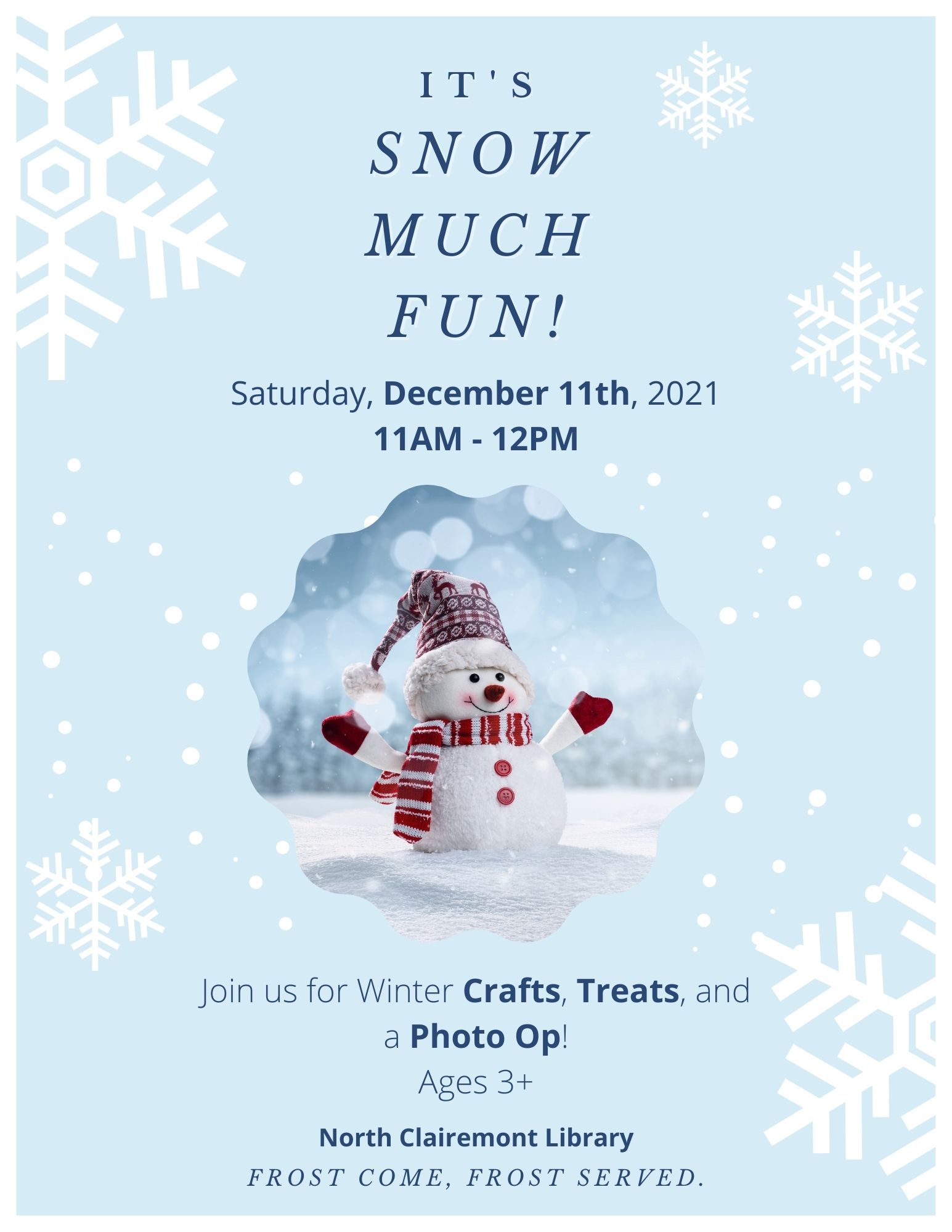 Join us for this special event.  Crafts, sweets, & photo ops!
