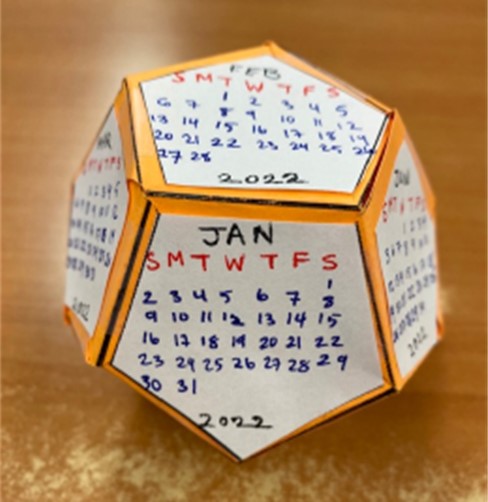 Dodecahedron calendar example
