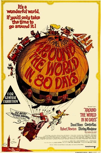 Poster for the 1956 adaptation of "Around the World in 80 Days"