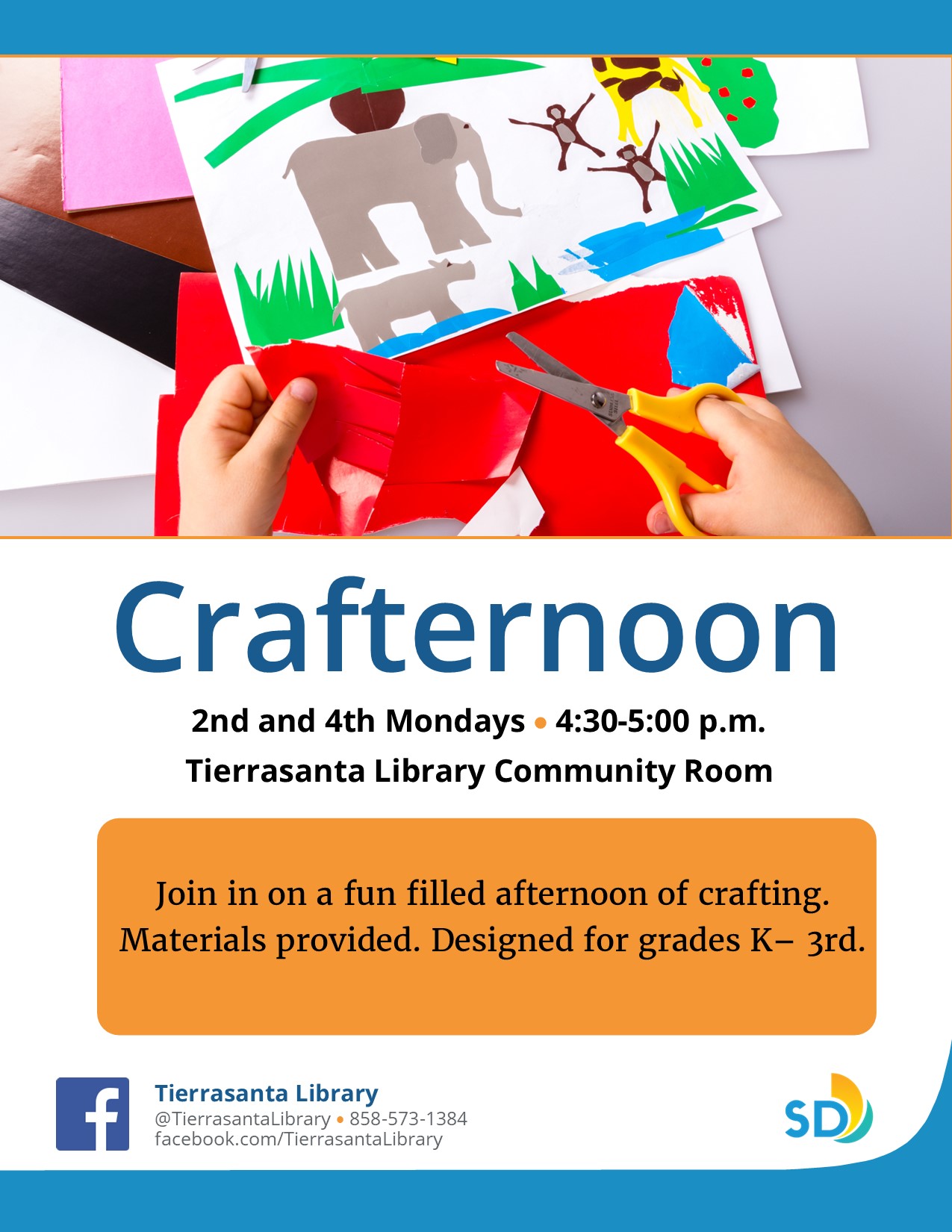 Afternoon of crafts for K-3rd grade