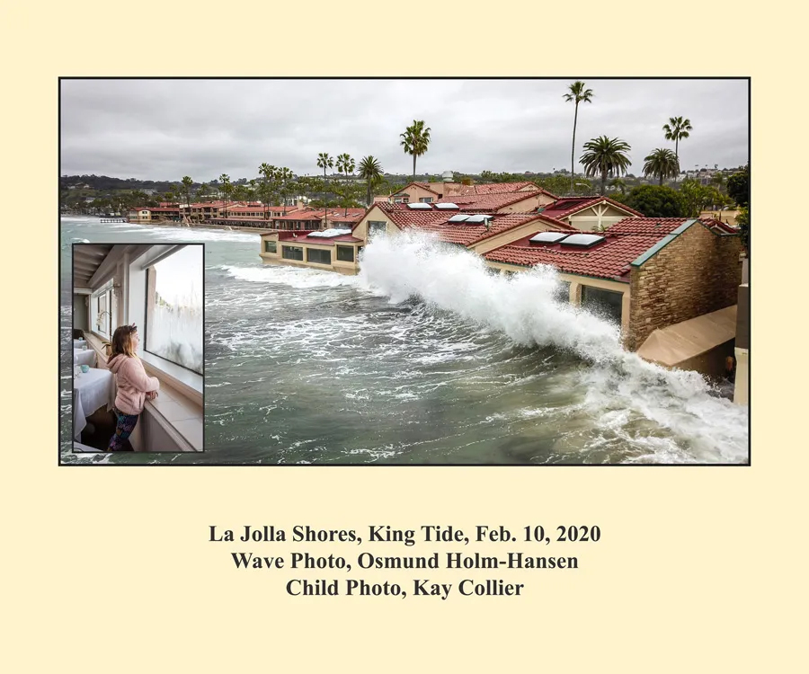 Photo of high tides at the Marine Room in La Jolla Shores