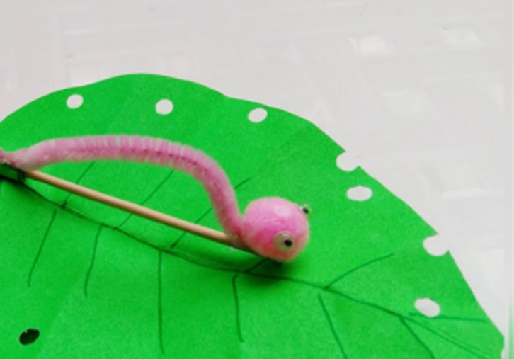 Moving Caterpillar on a Leaf