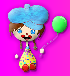Cartoon of Clown with Balloon