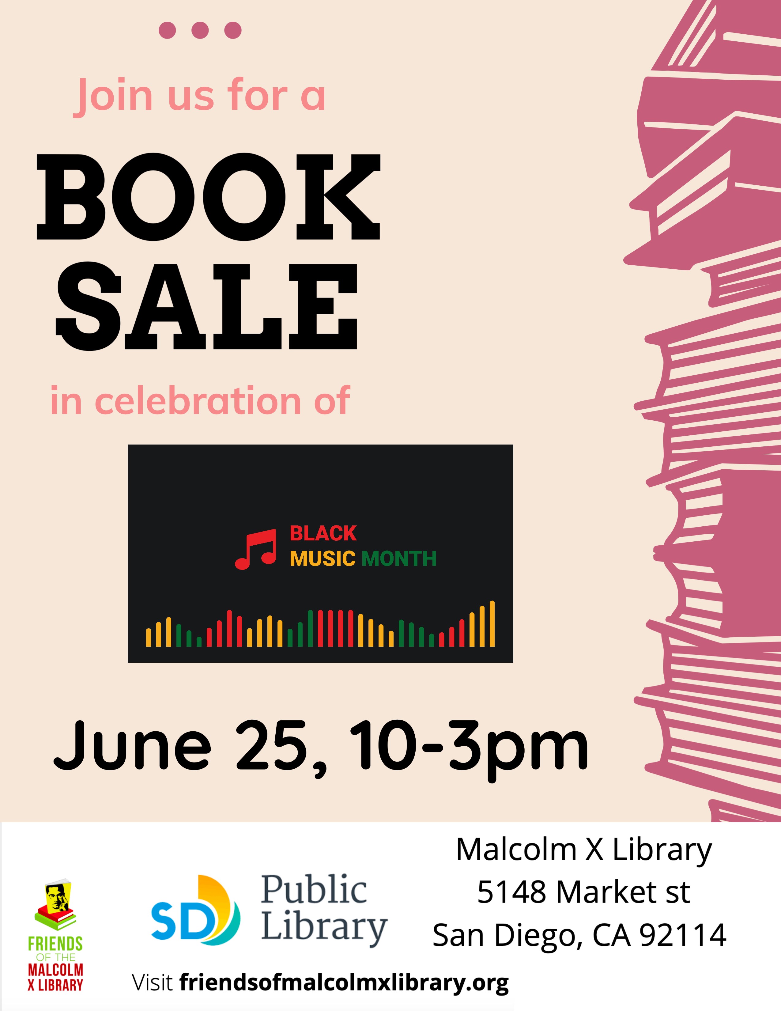 Black Music Month Book Sale in text