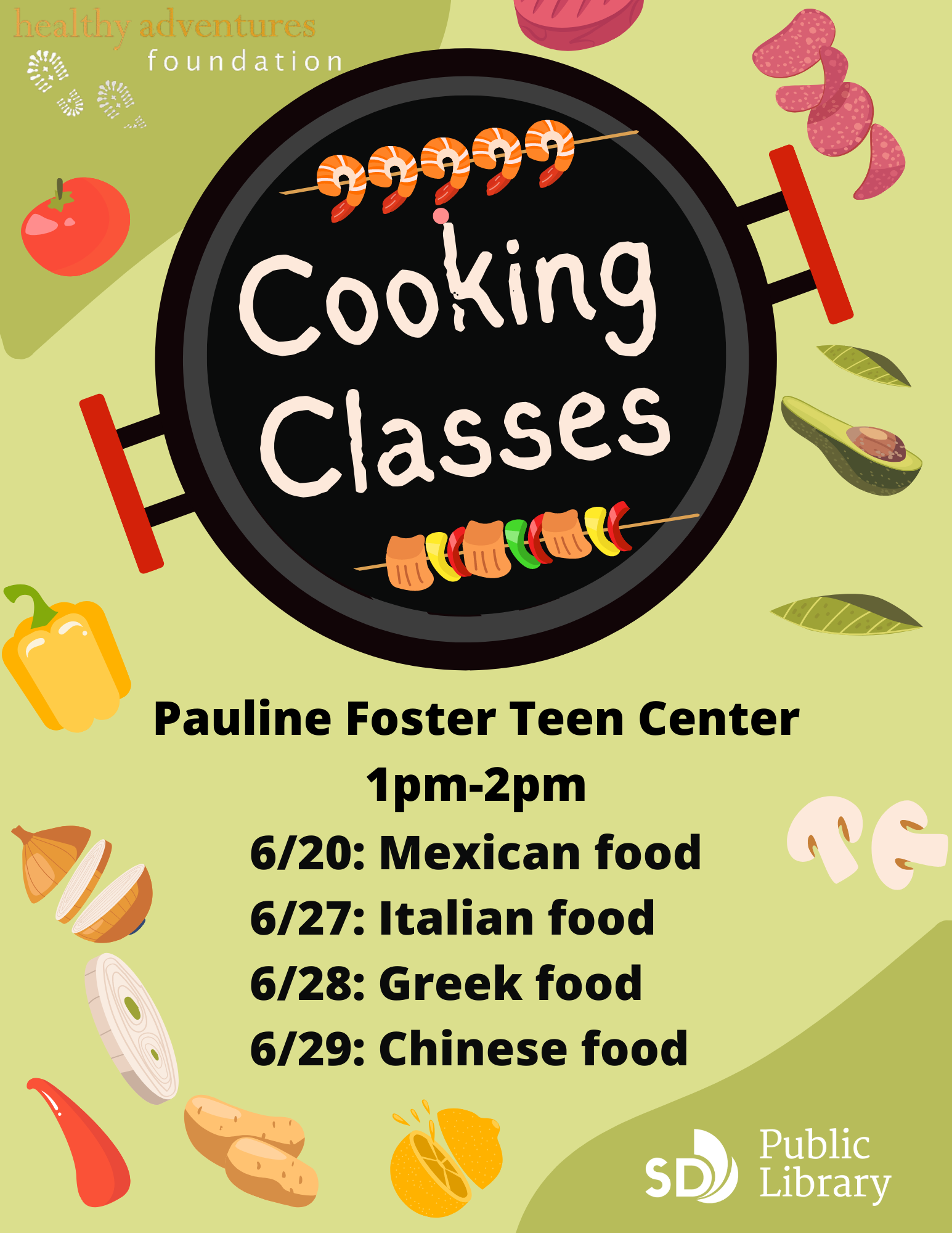 Cooking Classes flyer