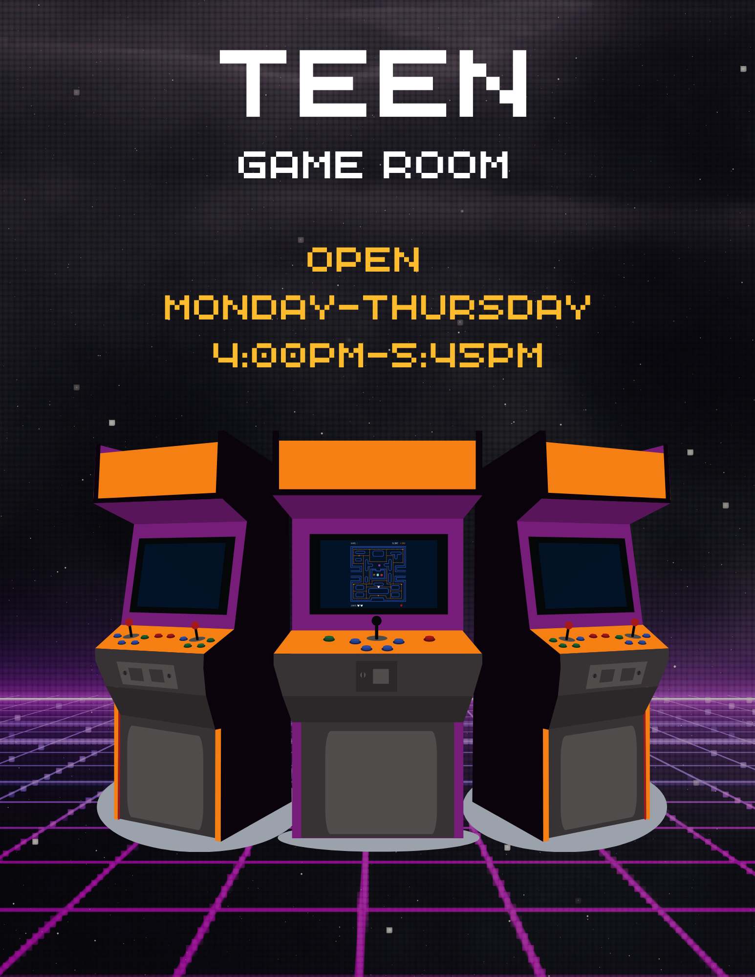 Teen Game Room flyer