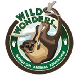 white and green logo of wild wonders!