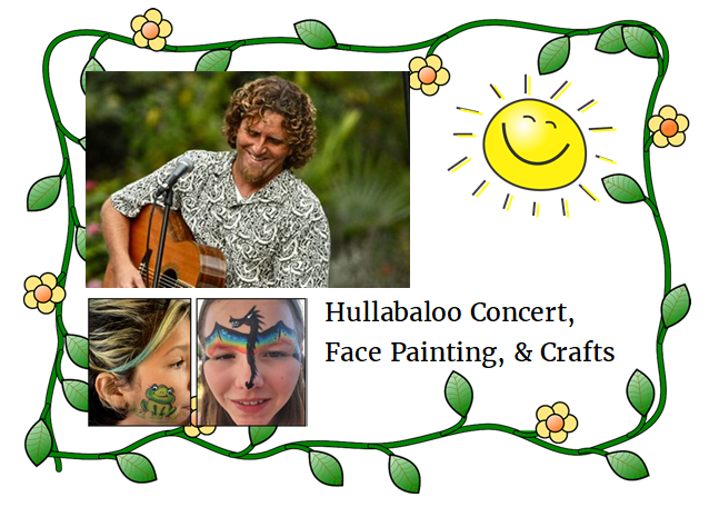 Picture of musician from Hullabaloo and kids with faces painted