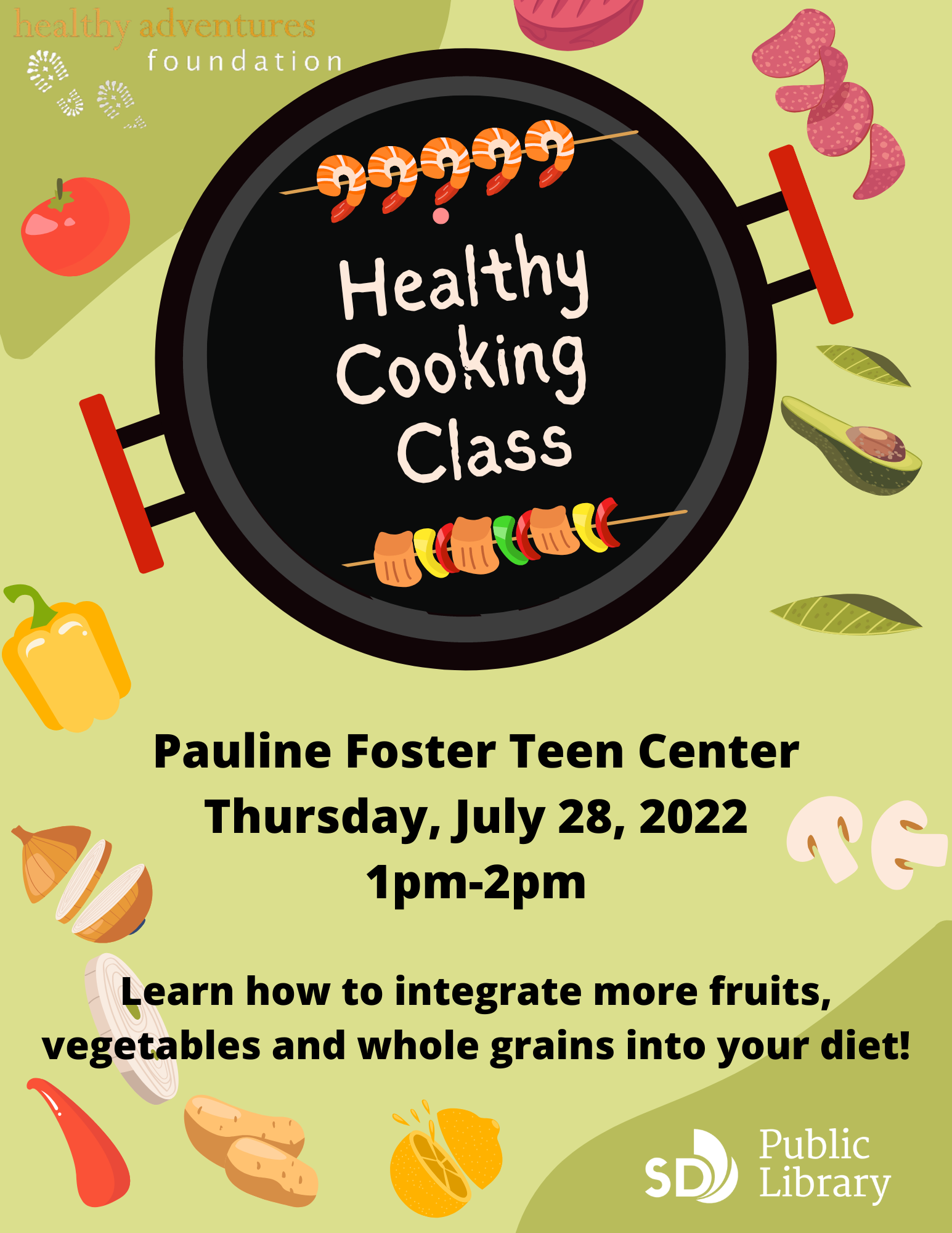 healthy cooking classes flyer