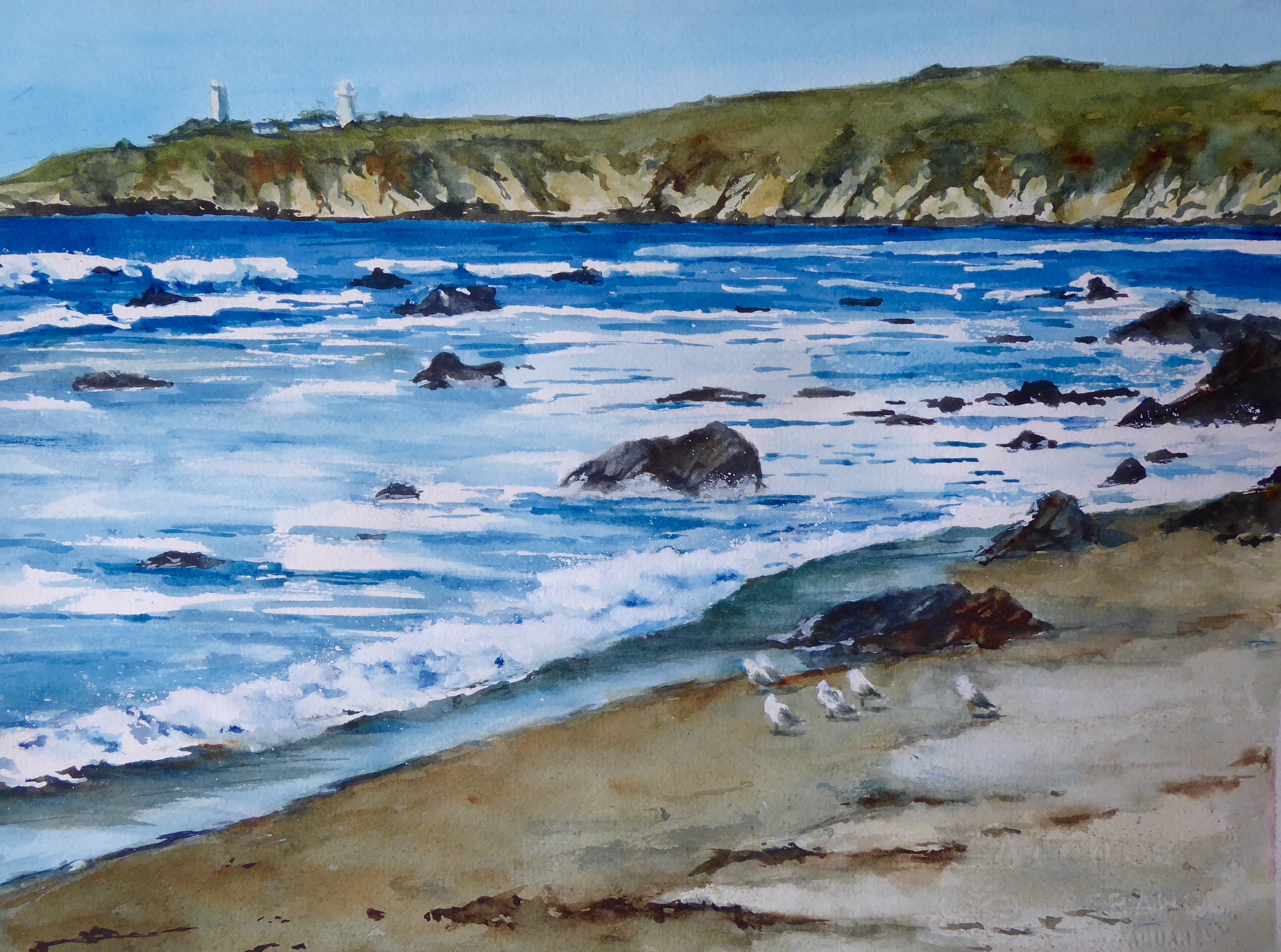 painting of beach