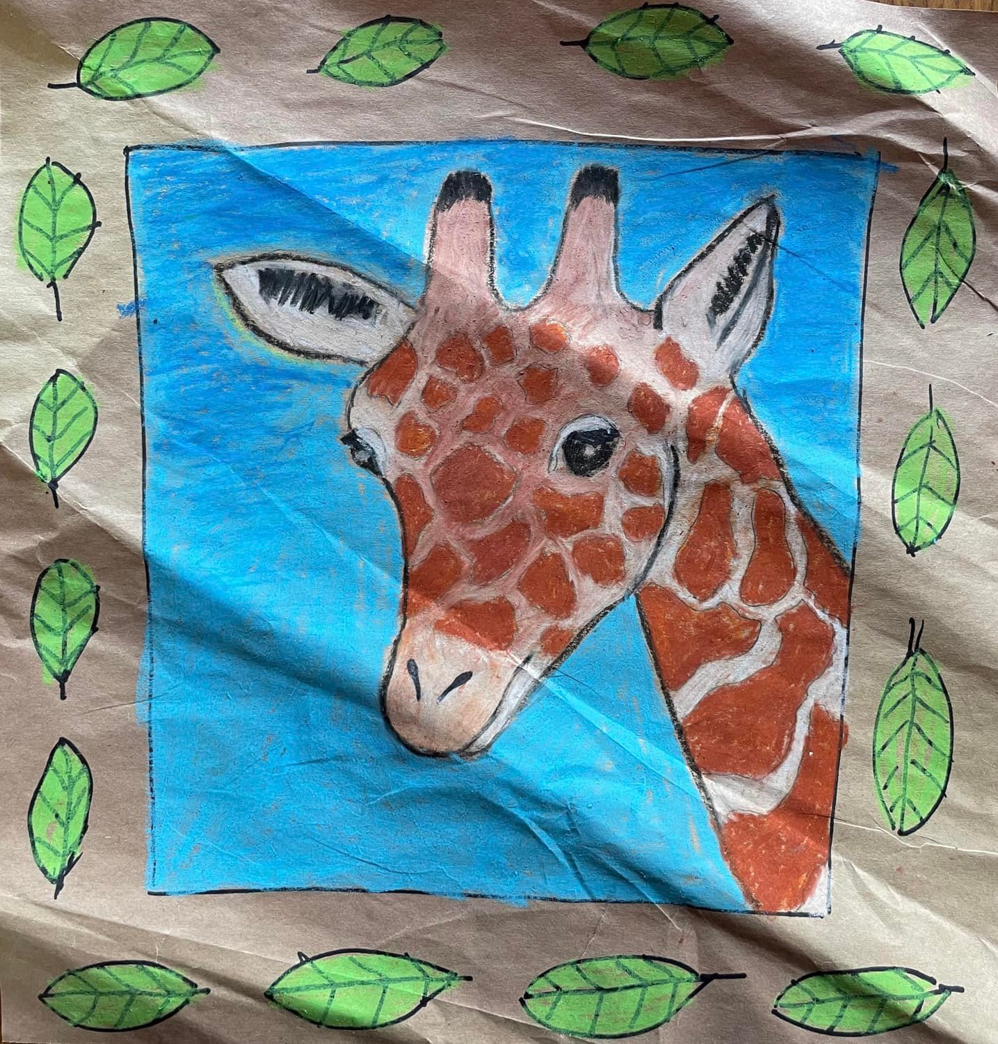 giraffe on hide