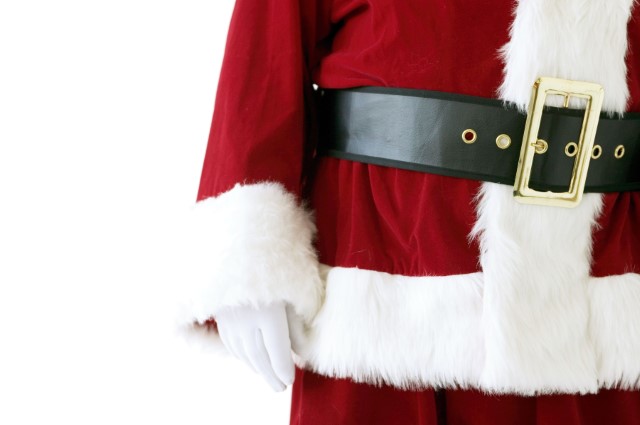 Partial view of Santa Claus showing arm and torso