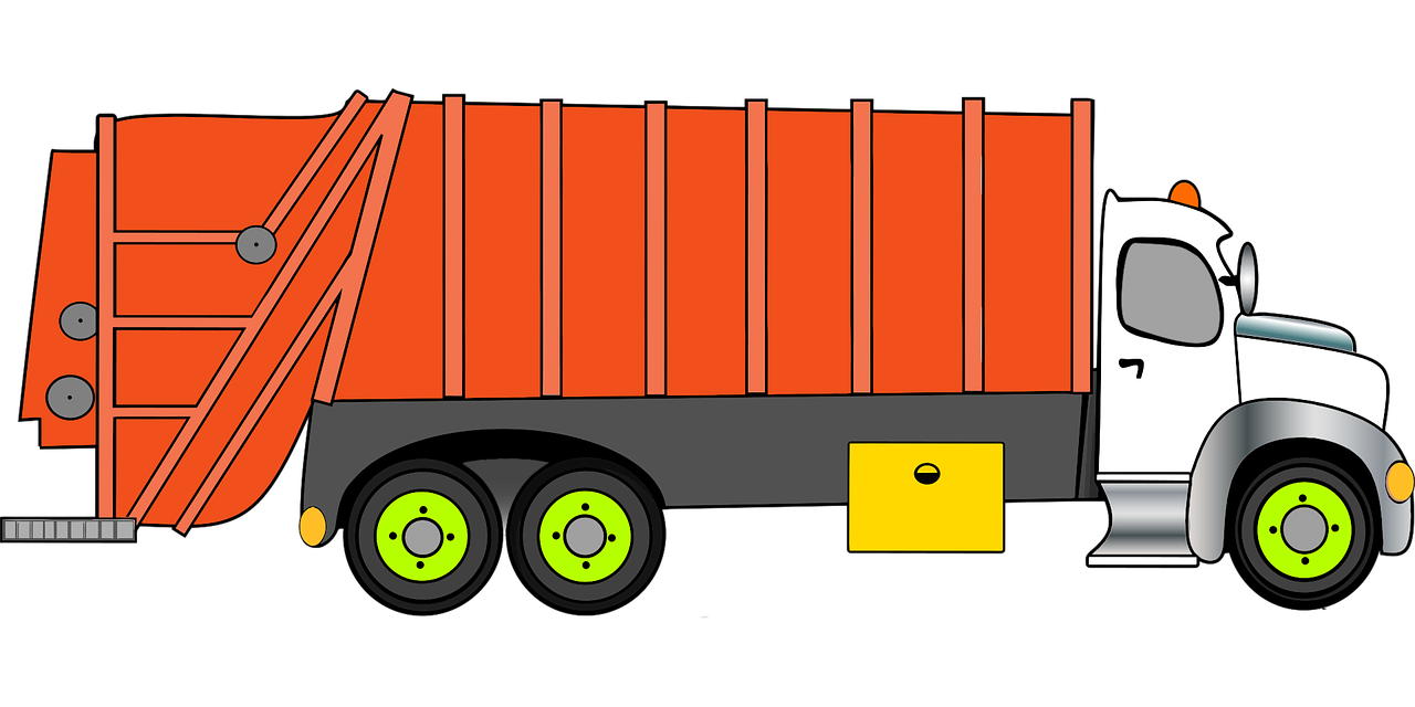 Cartoon garbage truck