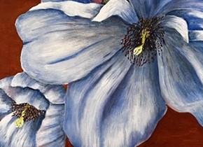 Artists depiction of flower using colored pencil