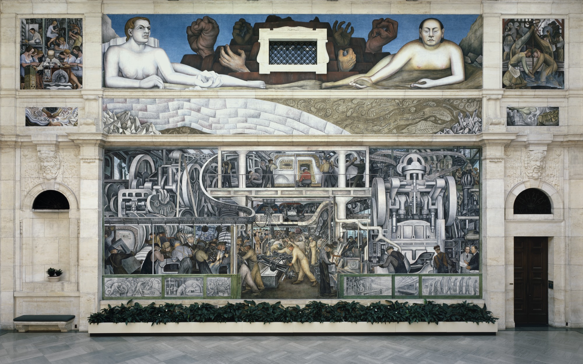 Mural by Diego Rivera Detroit Industry South Wall