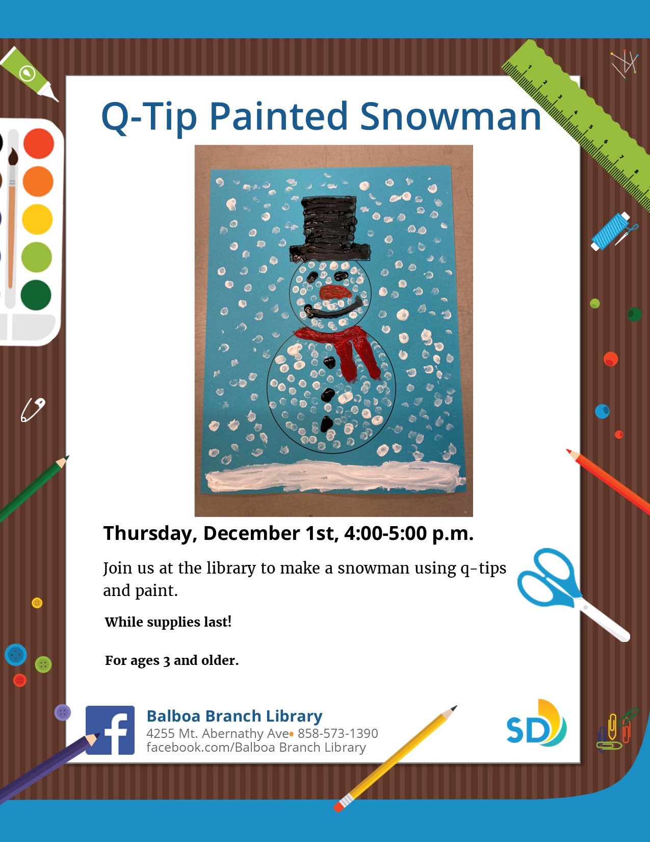 Q-Tip Painted Snowman flyer