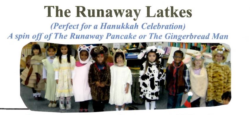 children in costumes for The Runaway Latkes