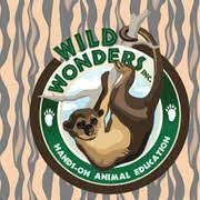 Wild Wonders Logo monkey in a circle with a wood like background