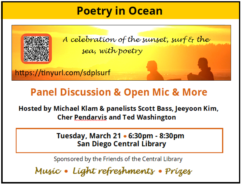 small flyer for Poetry in Ocean