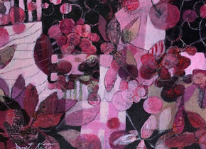 Image of a collage depicting abstract vegetation by artist Janet Keto. 