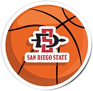 SDSU logo on basket ball background