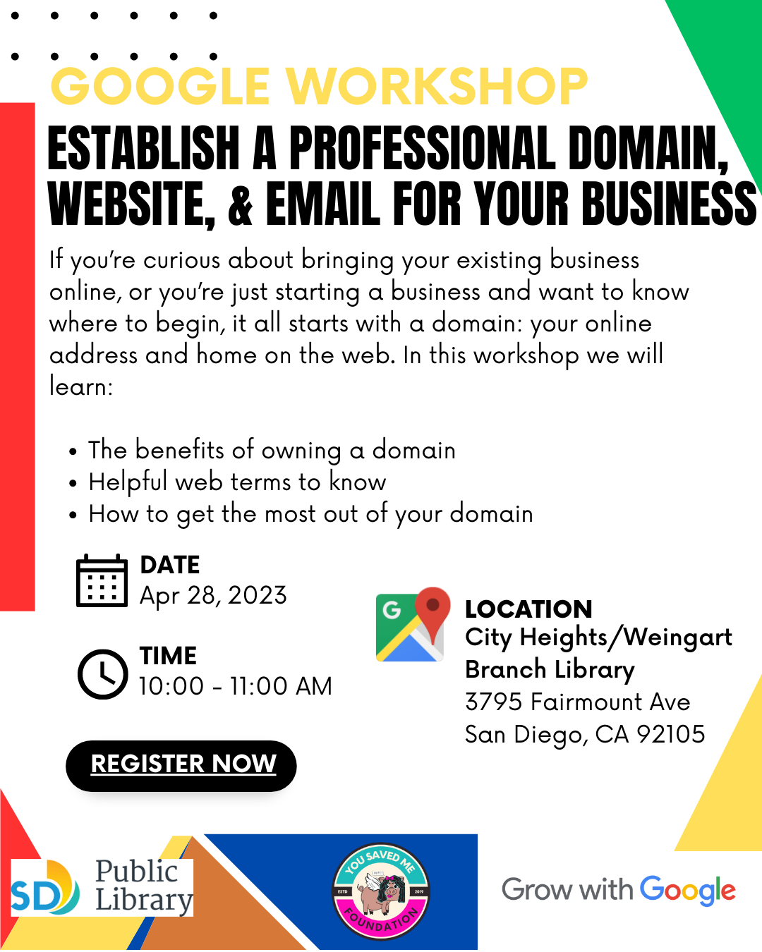 Establish a Professional Domain, Website, & Email for Your Business Google Workshop