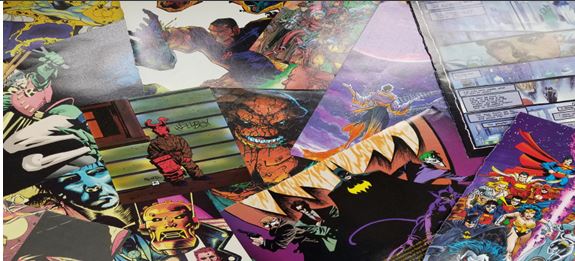 Collage of comic books