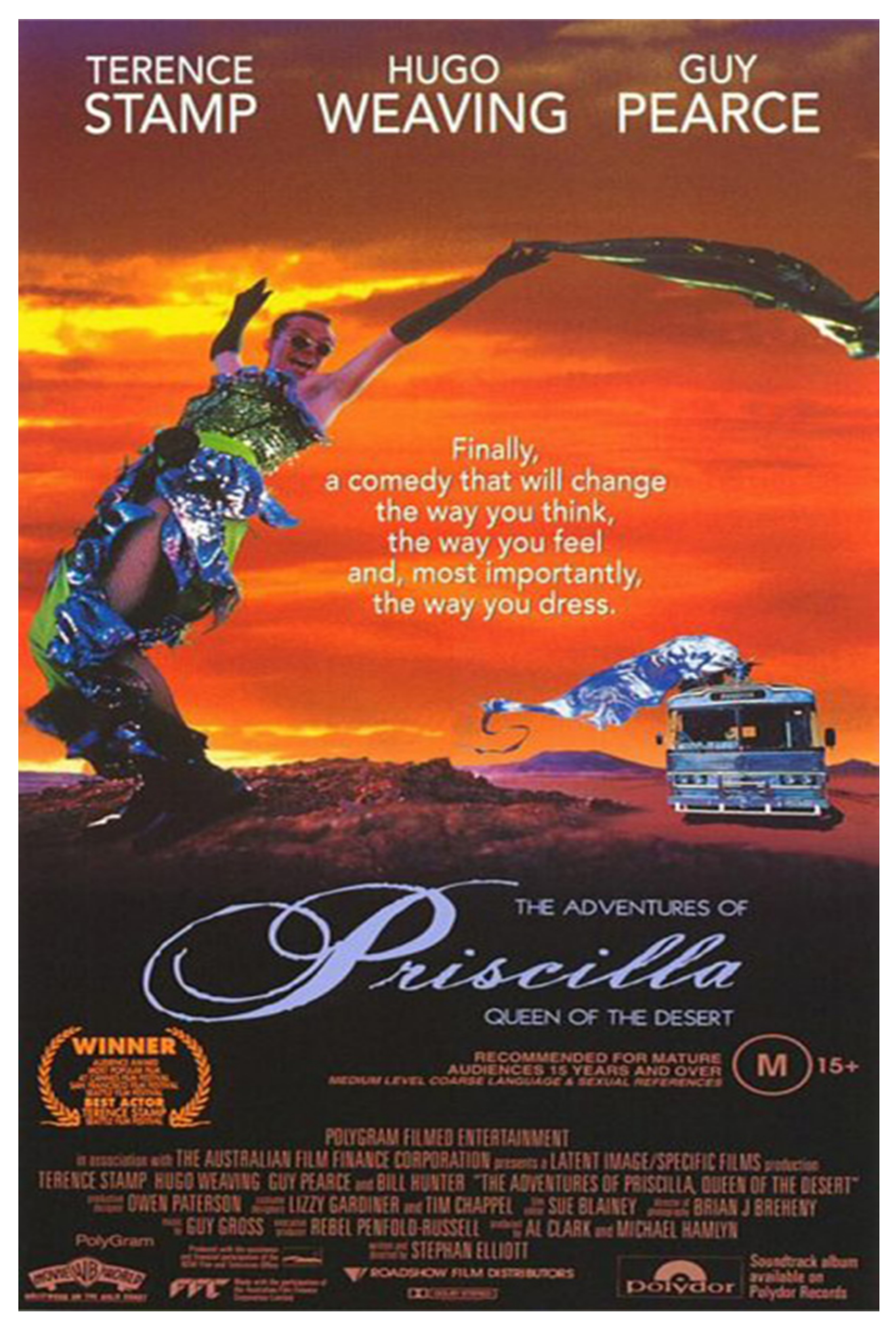 Film poster for The Adventures of Priscilla, Queen of the Desert